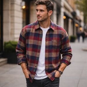 Pendleton 100% Cotton Freemont Men's Flannel Button-Up Shirt